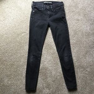 Black mid rise skinny jeans